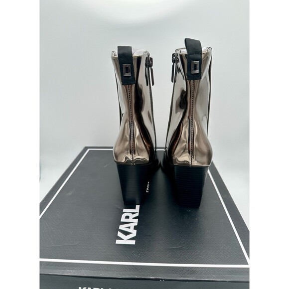 NEW Karl Lagerfeld Keslyn Western Boo Pewter Pointed Boots Shoes size 6.5 EU 37 - Picture 6 of 7